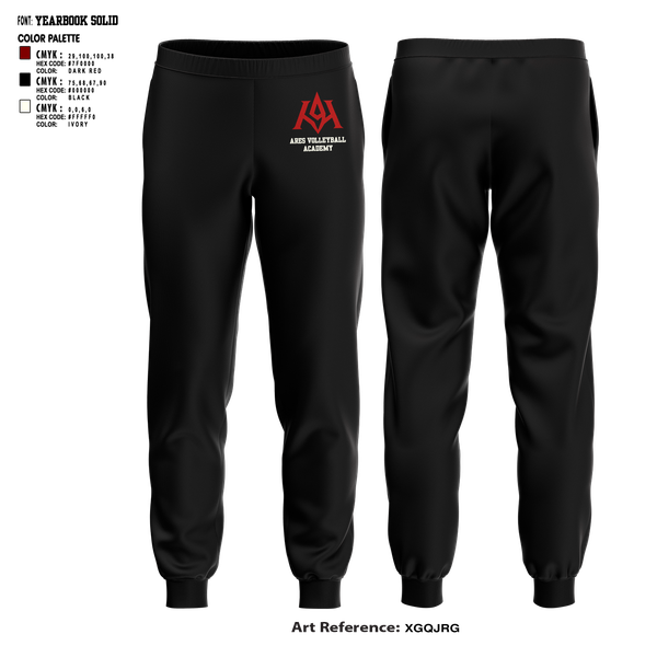 Joggers, Ares Volleyball Academy, Women's Volleyball, Teamtime, Team time, sublimation, custom sports apparel, team uniforms, spirit wear, spiritwear, sports uniforms, custom shirts, team store, custom team store, fundraiser sports, apparel fundraiser