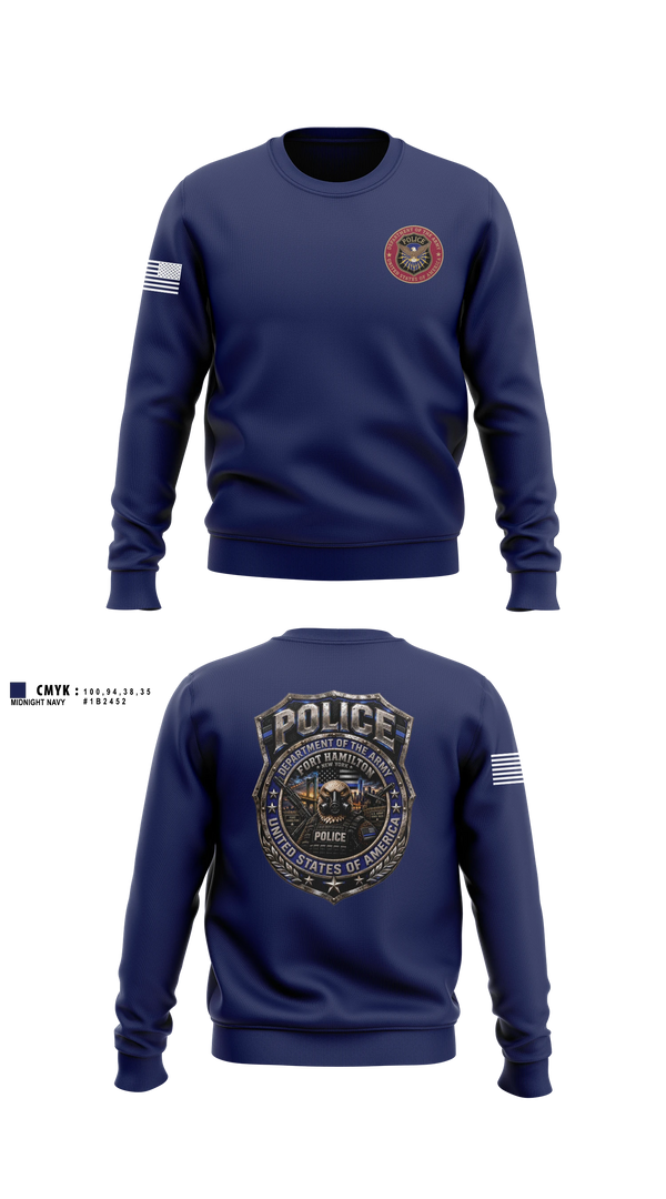 Crew Neck Sweatshirt, Fort Hamilton Police, Police, Teamtime, Team time, sublimation, custom sports apparel, team uniforms, spirit wear, spiritwear, sports uniforms, custom shirts, team store, custom team store, fundraiser sports, apparel fundraiser