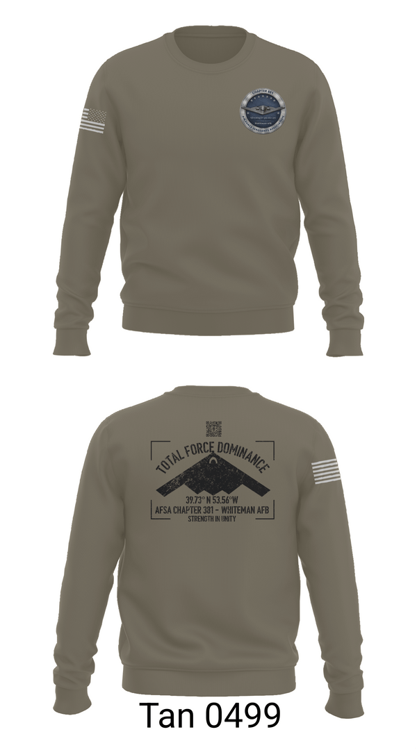 Crew Neck Sweatshirt, AFSA CHAPTER 881, Air Force, Teamtime, Team time, sublimation, custom sports apparel, team uniforms, spirit wear, spiritwear, sports uniforms, custom shirts, team store, custom team store, fundraiser sports, apparel fundraiser