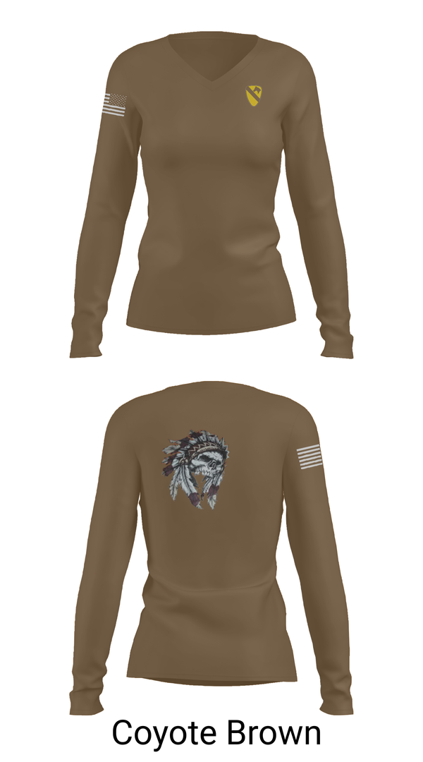 Womens Long Sleeve Vneck Shirt, 6-9 Cavalry Regiment, , Teamtime, Team time, sublimation, custom sports apparel, team uniforms, spirit wear, spiritwear, sports uniforms, custom shirts, team store, custom team store, fundraiser sports, apparel fundraiser