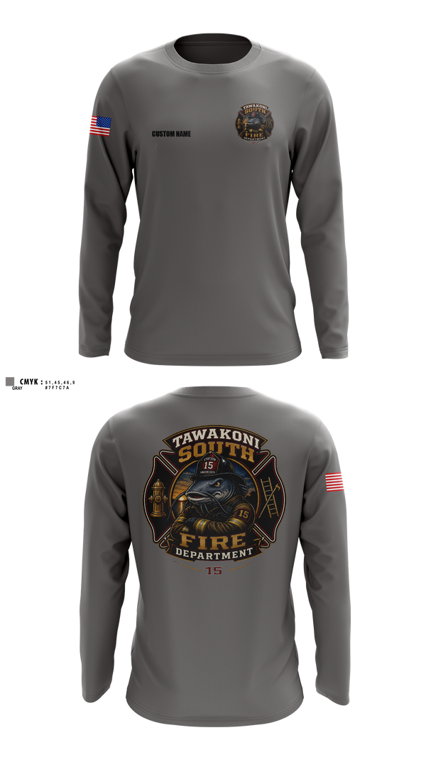Long Sleeve Performance Shirt, Tawakoni South Volunteer Fire Department, Fire Department, Teamtime, Team time, sublimation, custom sports apparel, team uniforms, spirit wear, spiritwear, sports uniforms, custom shirts, team store, custom team store, fundraiser sports, apparel fundraiser