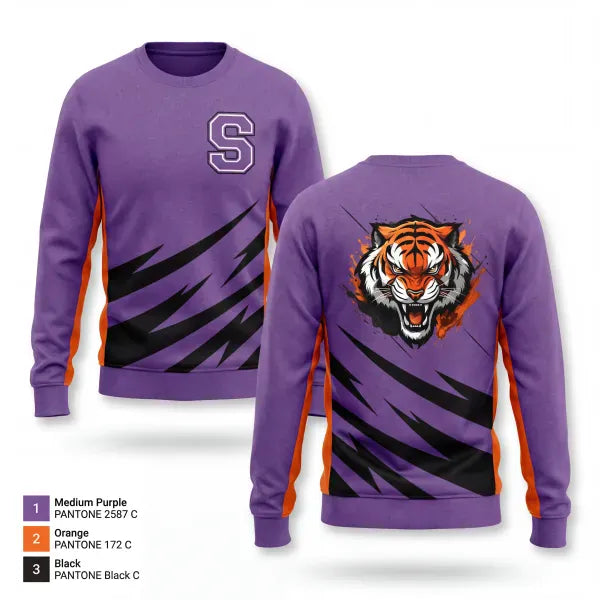 Crew Neck Sweatshirt, Shelby Tigers, Wrestling, Teamtime, Team time, sublimation, custom sports apparel, team uniforms, spirit wear, spiritwear, sports uniforms, custom shirts, team store, custom team store, fundraiser sports, apparel fundraiser