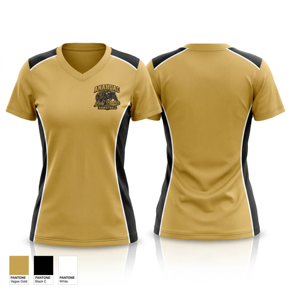 Womens Short Sleeve Vneck Shirt, Anahuac Lady Panthers, Women's Basketball, Teamtime, Team time, sublimation, custom sports apparel, team uniforms, spirit wear, spiritwear, sports uniforms, custom shirts, team store, custom team store, fundraiser sports, apparel fundraiser