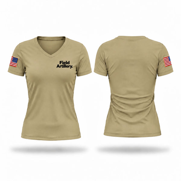 Womens Short Sleeve Vneck Shirt, Field Artillery., Army, Teamtime, Team time, sublimation, custom sports apparel, team uniforms, spirit wear, spiritwear, sports uniforms, custom shirts, team store, custom team store, fundraiser sports, apparel fundraiser