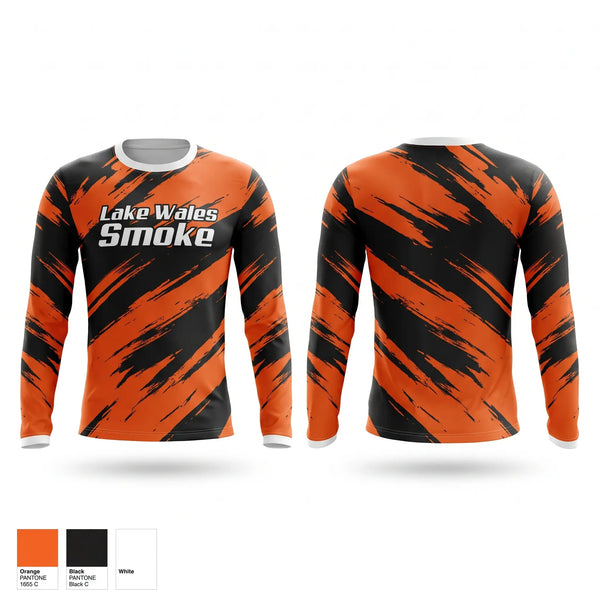 Long Sleeve Performance Shirt, Lake Wales Smoke, Baseball, Teamtime, Team time, sublimation, custom sports apparel, team uniforms, spirit wear, spiritwear, sports uniforms, custom shirts, team store, custom team store, fundraiser sports, apparel fundraiser