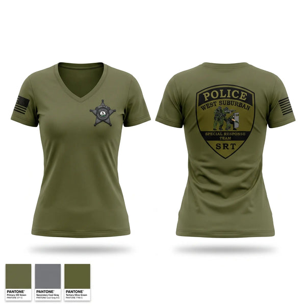Womens Short Sleeve Vneck Shirt, West Suburban SRT, Police, Teamtime, Team time, sublimation, custom sports apparel, team uniforms, spirit wear, spiritwear, sports uniforms, custom shirts, team store, custom team store, fundraiser sports, apparel fundraiser