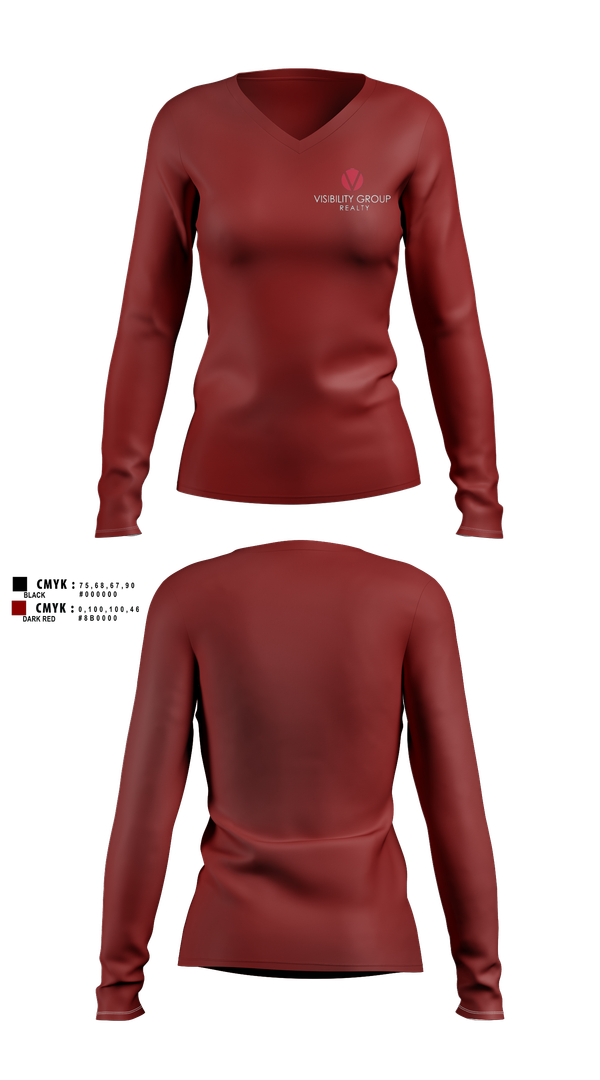 Womens Long Sleeve Vneck Shirt, Keller Williams realty, , Teamtime, Team time, sublimation, custom sports apparel, team uniforms, spirit wear, spiritwear, sports uniforms, custom shirts, team store, custom team store, fundraiser sports, apparel fundraiser