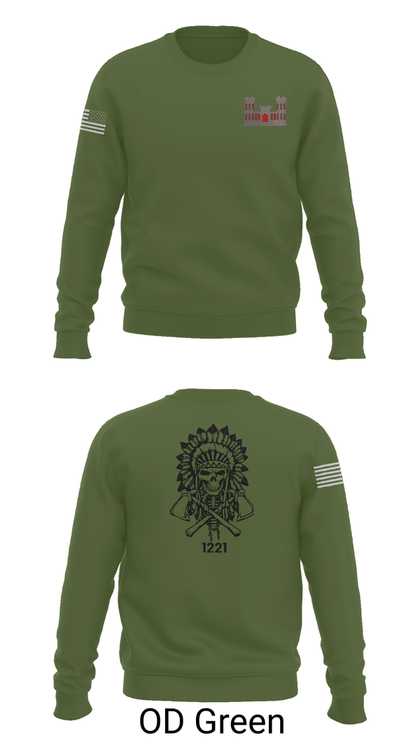 Crew Neck Sweatshirt, 1221st Route Clearance Co., National Guard, Teamtime, Team time, sublimation, custom sports apparel, team uniforms, spirit wear, spiritwear, sports uniforms, custom shirts, team store, custom team store, fundraiser sports, apparel fundraiser