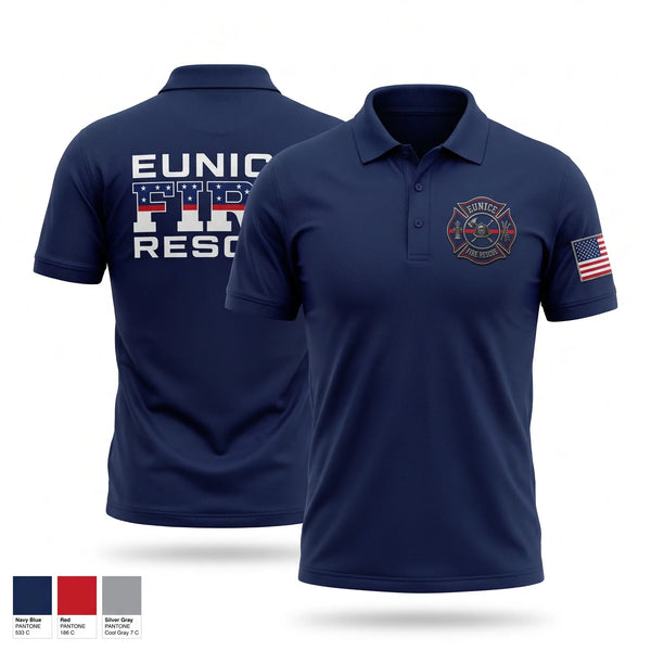 Short Sleeve Performance Polo, Eunice Fire Department, Fire Department, Teamtime, Team time, sublimation, custom sports apparel, team uniforms, spirit wear, spiritwear, sports uniforms, custom shirts, team store, custom team store, fundraiser sports, apparel fundraiser