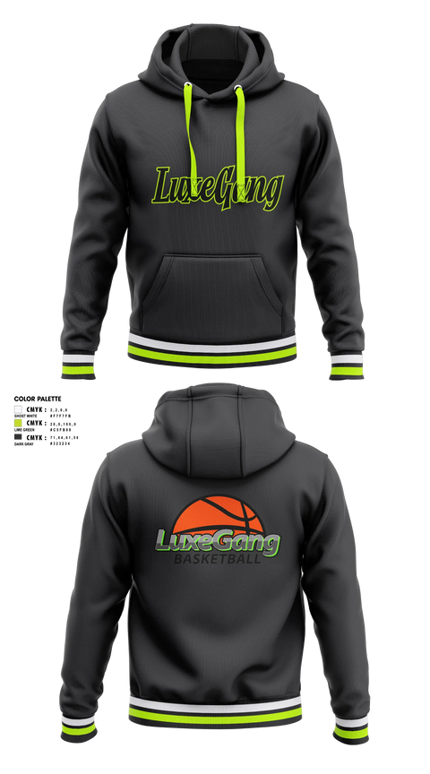 Hoodie, LuxeGang, Men's Basketball, Teamtime, Team time, sublimation, custom sports apparel, team uniforms, spirit wear, spiritwear, sports uniforms, custom shirts, team store, custom team store, fundraiser sports, apparel fundraiser
