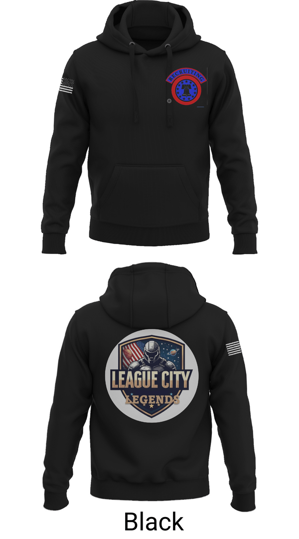 Hoodie, LEAGUE CITY RECRUITING, Army, Teamtime, Team time, sublimation, custom sports apparel, team uniforms, spirit wear, spiritwear, sports uniforms, custom shirts, team store, custom team store, fundraiser sports, apparel fundraiser
