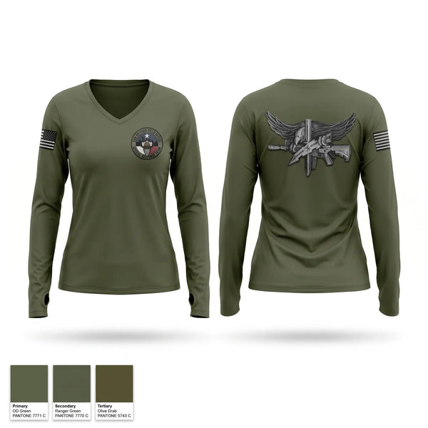 Womens Long Sleeve Vneck Shirt, San Antonio Special Response Team, Police, Teamtime, Team time, sublimation, custom sports apparel, team uniforms, spirit wear, spiritwear, sports uniforms, custom shirts, team store, custom team store, fundraiser sports, apparel fundraiser