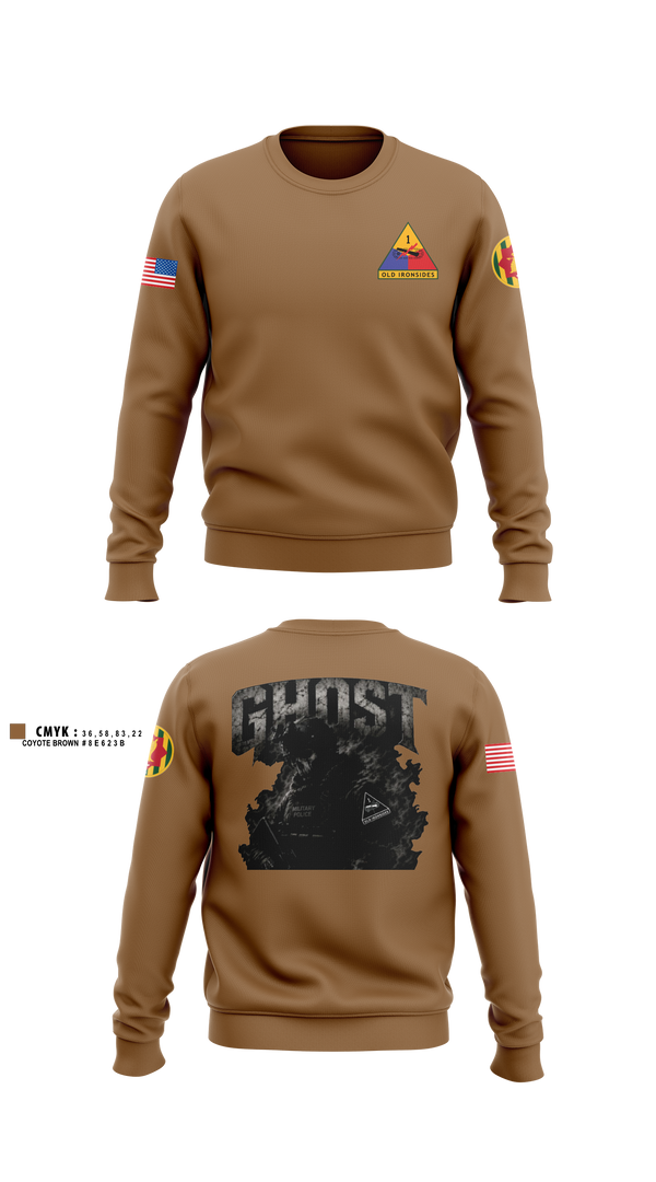 Crew Neck Sweatshirt, 2ND PLT Ghosts, Army, Teamtime, Team time, sublimation, custom sports apparel, team uniforms, spirit wear, spiritwear, sports uniforms, custom shirts, team store, custom team store, fundraiser sports, apparel fundraiser