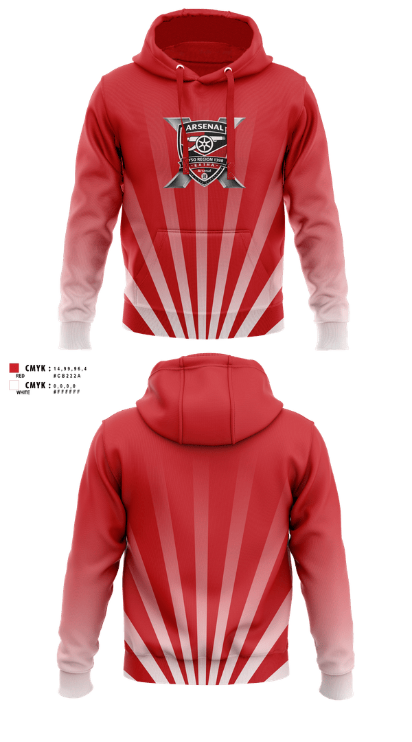 Hoodie, Region 1398 Arsenal, Men's Soccer, Teamtime, Team time, sublimation, custom sports apparel, team uniforms, spirit wear, spiritwear, sports uniforms, custom shirts, team store, custom team store, fundraiser sports, apparel fundraiser