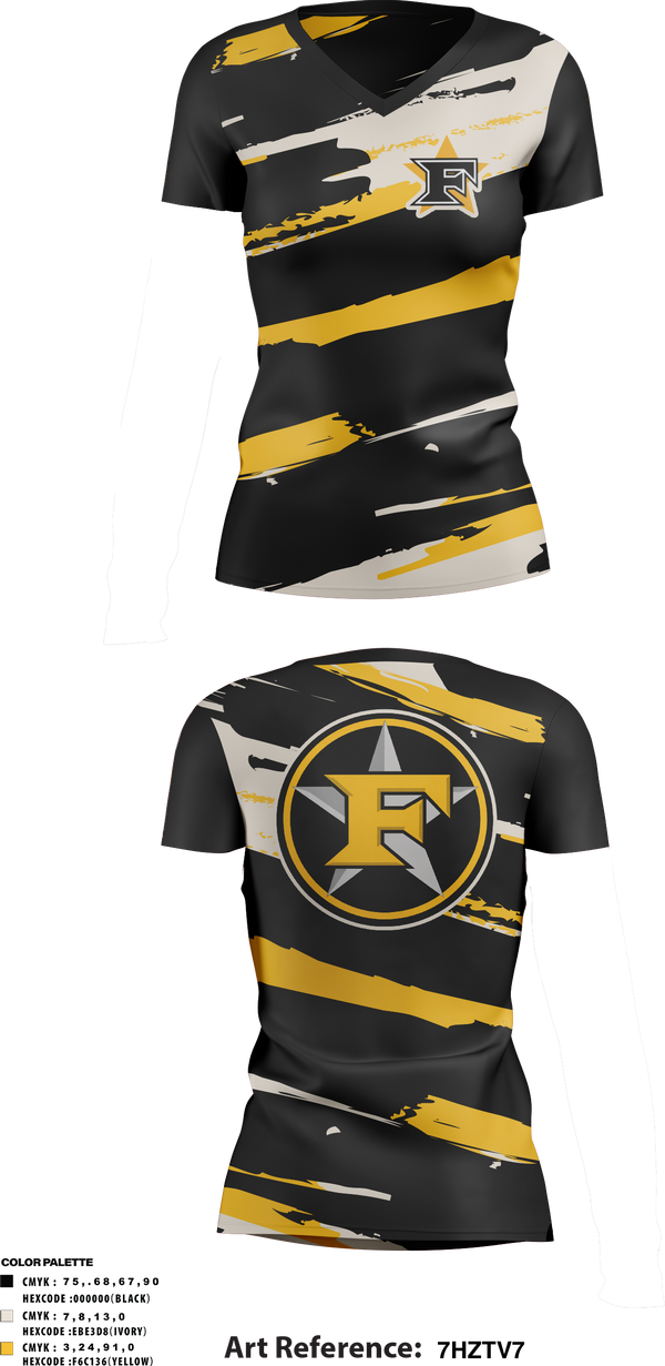 Womens Short Sleeve Vneck Shirt, Five Star Mafia, Baseball, Teamtime, Team time, sublimation, custom sports apparel, team uniforms, spirit wear, spiritwear, sports uniforms, custom shirts, team store, custom team store, fundraiser sports, apparel fundraiser