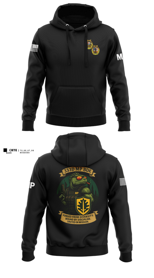 Hoodie, 333D MP BDE, Army, Teamtime, Team time, sublimation, custom sports apparel, team uniforms, spirit wear, spiritwear, sports uniforms, custom shirts, team store, custom team store, fundraiser sports, apparel fundraiser