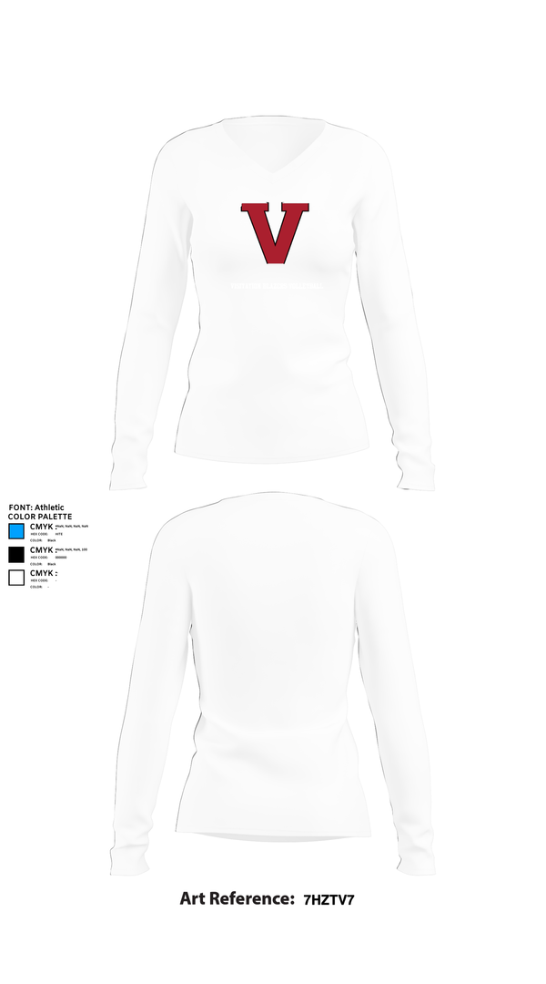 Womens Long Sleeve Vneck Shirt, Visitation Blazers Volleyball, Women's Volleyball, Teamtime, Team time, sublimation, custom sports apparel, team uniforms, spirit wear, spiritwear, sports uniforms, custom shirts, team store, custom team store, fundraiser sports, apparel fundraiser