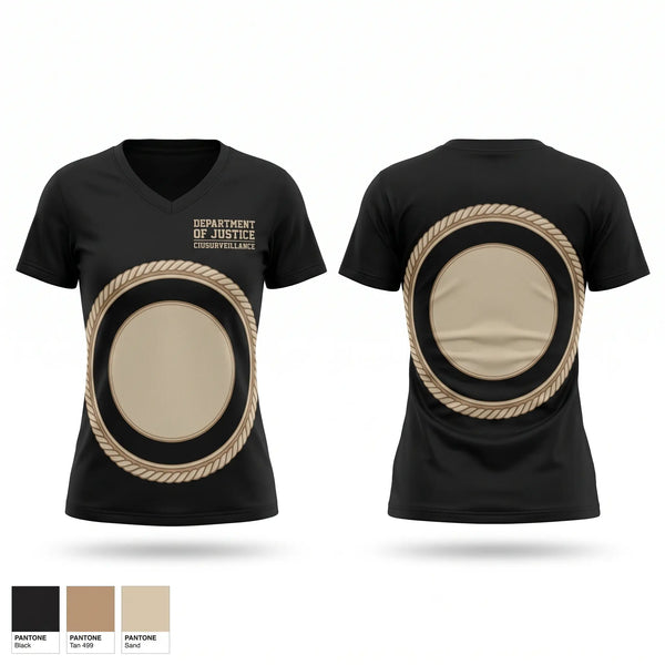 Womens Short Sleeve Vneck Shirt, DEPARTMENT OF JUSTICE, , Teamtime, Team time, sublimation, custom sports apparel, team uniforms, spirit wear, spiritwear, sports uniforms, custom shirts, team store, custom team store, fundraiser sports, apparel fundraiser