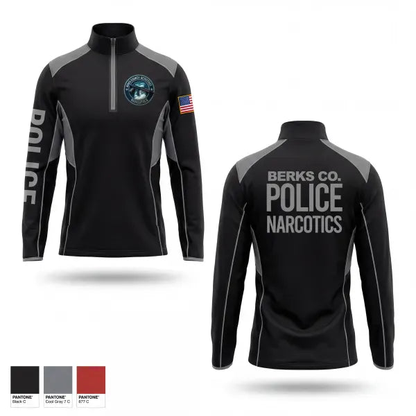 Quarter Zip Jacket, Berks County Detectives Narcotics, Police, Teamtime, Team time, sublimation, custom sports apparel, team uniforms, spirit wear, spiritwear, sports uniforms, custom shirts, team store, custom team store, fundraiser sports, apparel fundraiser