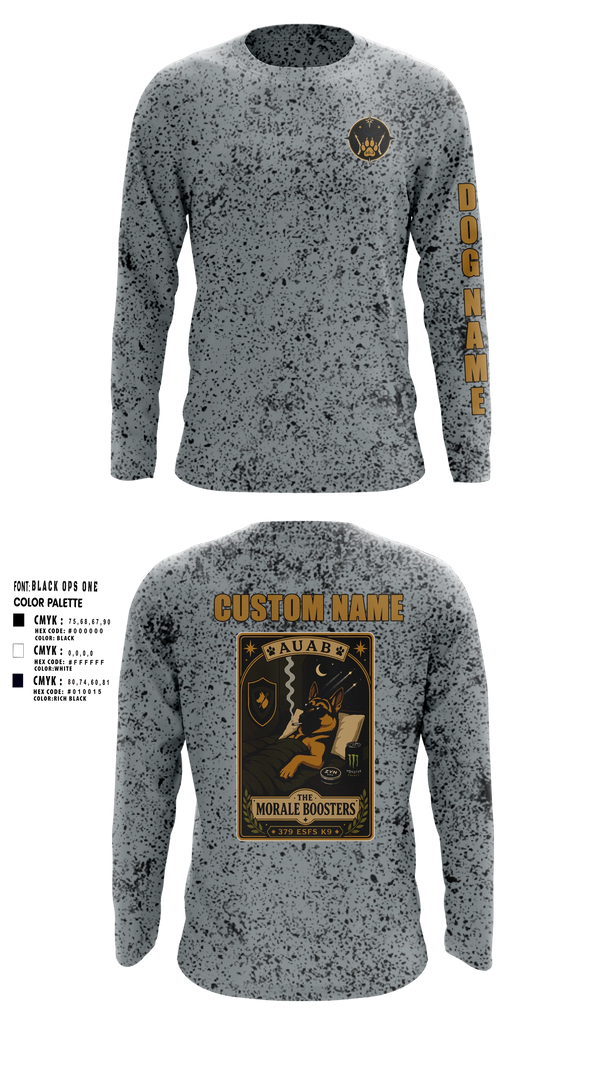 Long Sleeve Performance Shirt, 633 SFS K9, Air Force, Teamtime, Team time, sublimation, custom sports apparel, team uniforms, spirit wear, spiritwear, sports uniforms, custom shirts, team store, custom team store, fundraiser sports, apparel fundraiser