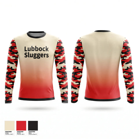 Long Sleeve Performance Shirt, Lubbock Sluggers, Baseball, Teamtime, Team time, sublimation, custom sports apparel, team uniforms, spirit wear, spiritwear, sports uniforms, custom shirts, team store, custom team store, fundraiser sports, apparel fundraiser