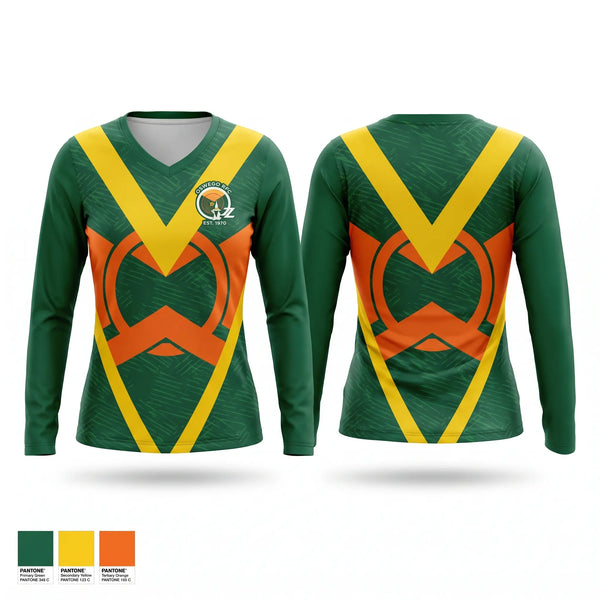 Womens Long Sleeve Vneck Shirt, Oswego RFC Wizards, Rugby, Teamtime, Team time, sublimation, custom sports apparel, team uniforms, spirit wear, spiritwear, sports uniforms, custom shirts, team store, custom team store, fundraiser sports, apparel fundraiser