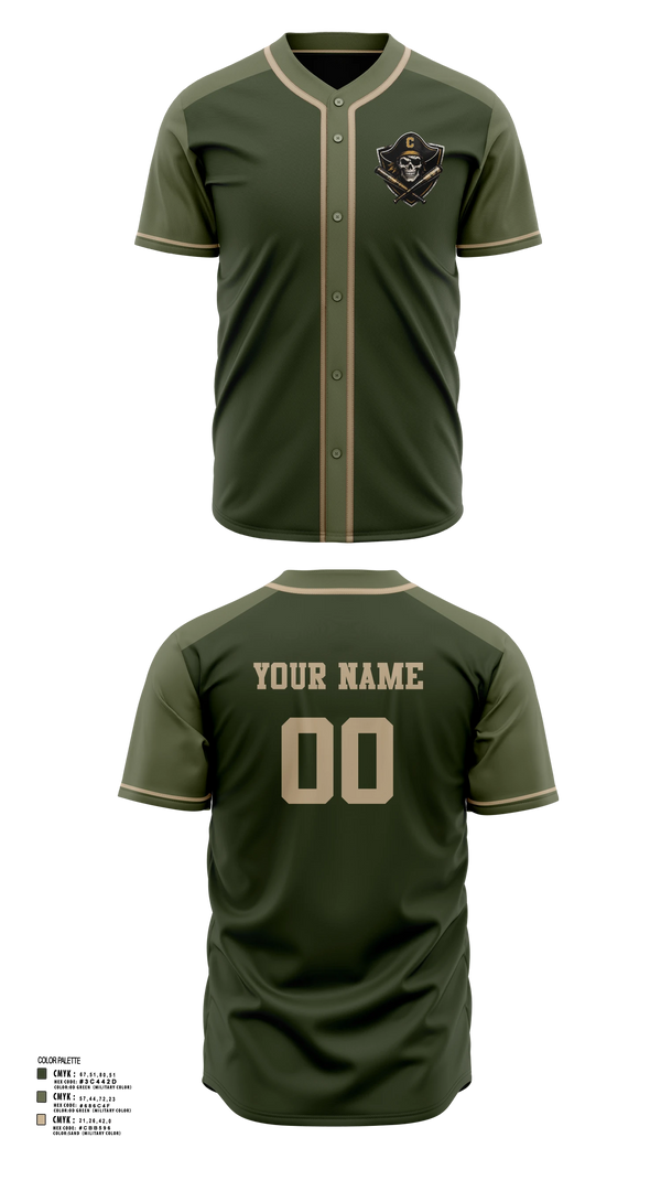 Full Button Baseball Jersey, Clarksville pirates, Baseball, Teamtime, Team time, sublimation, custom sports apparel, team uniforms, spirit wear, spiritwear, sports uniforms, custom shirts, team store, custom team store, fundraiser sports, apparel fundraiser