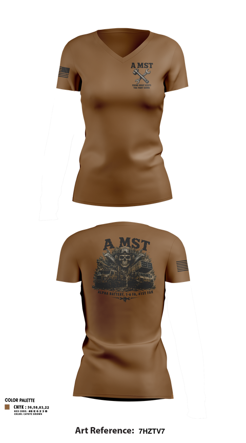 Womens Short Sleeve Vneck Shirt, A Battery, 1-6 FA, A MST, Army, Teamtime, Team time, sublimation, custom sports apparel, team uniforms, spirit wear, spiritwear, sports uniforms, custom shirts, team store, custom team store, fundraiser sports, apparel fundraiser