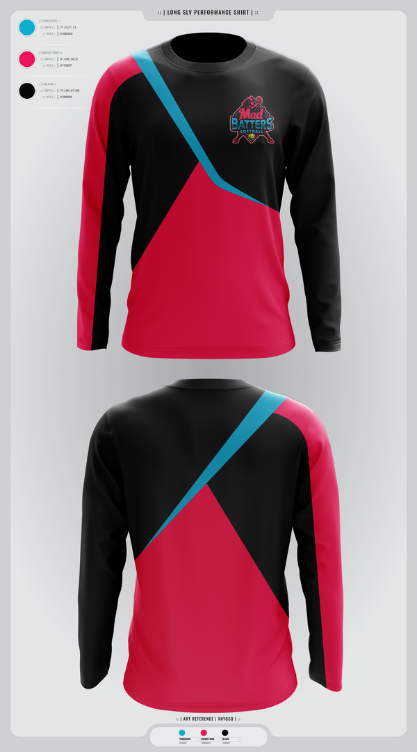 Long Sleeve Performance Shirt, MadBatters Softball, Softball, Teamtime, Team time, sublimation, custom sports apparel, team uniforms, spirit wear, spiritwear, sports uniforms, custom shirts, team store, custom team store, fundraiser sports, apparel fundraiser