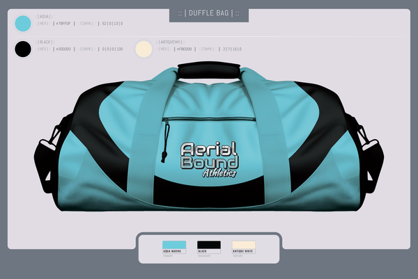 Duffle Bag, Aerial Bound Athletics, Spirit Store, Teamtime, Team time, sublimation, custom sports apparel, team uniforms, spirit wear, spiritwear, sports uniforms, custom shirts, team store, custom team store, fundraiser sports, apparel fundraiser