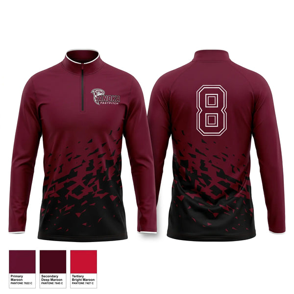 Quarter Zip Jacket, Anoka Tornadoes, Softball, Teamtime, Team time, sublimation, custom sports apparel, team uniforms, spirit wear, spiritwear, sports uniforms, custom shirts, team store, custom team store, fundraiser sports, apparel fundraiser