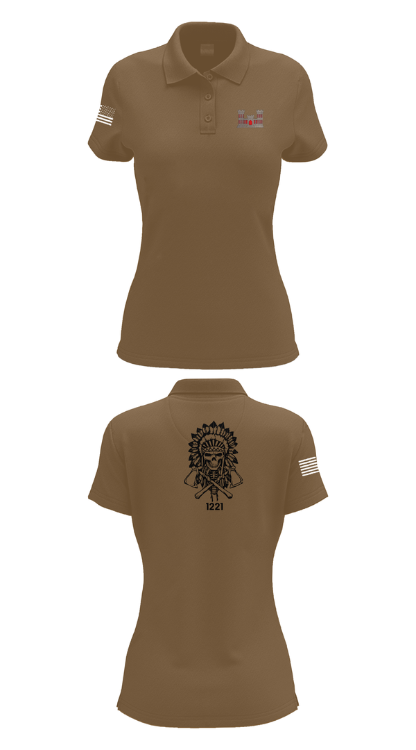 Womens Short Sleeve Performance Polo, 1221st Route Clearance Co., National Guard, Teamtime, Team time, sublimation, custom sports apparel, team uniforms, spirit wear, spiritwear, sports uniforms, custom shirts, team store, custom team store, fundraiser sports, apparel fundraiser