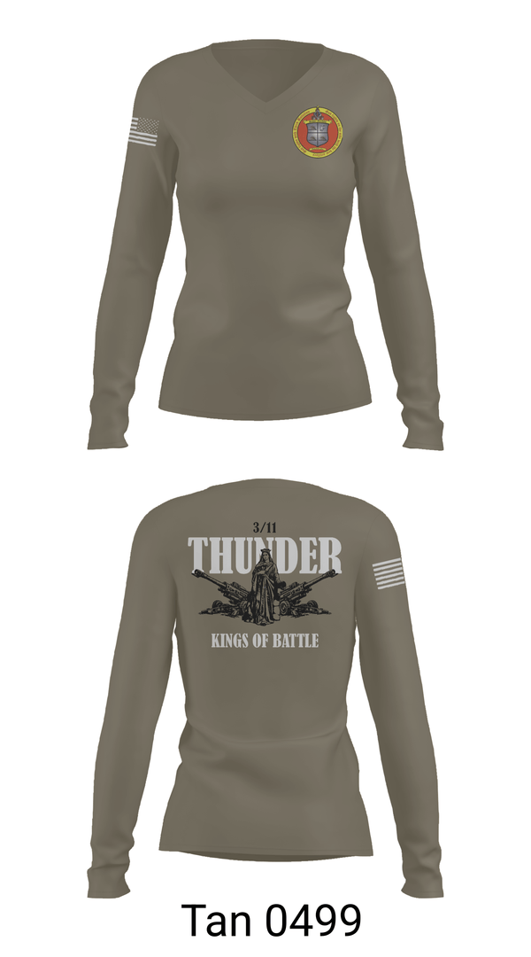 Womens Long Sleeve Vneck Shirt, 3 Bn 11th Mar, Marines, Teamtime, Team time, sublimation, custom sports apparel, team uniforms, spirit wear, spiritwear, sports uniforms, custom shirts, team store, custom team store, fundraiser sports, apparel fundraiser