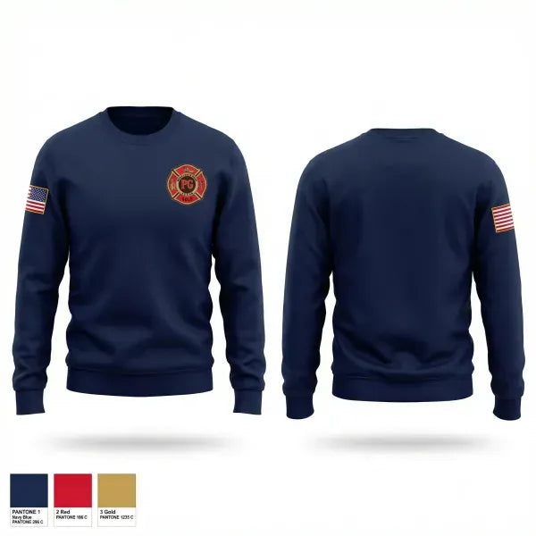 Crew Neck Sweatshirt, Pleasant Grove VFD, Fire Department, Teamtime, Team time, sublimation, custom sports apparel, team uniforms, spirit wear, spiritwear, sports uniforms, custom shirts, team store, custom team store, fundraiser sports, apparel fundraiser