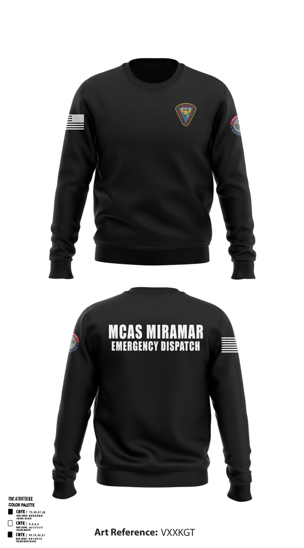 Crew Neck Sweatshirt, MCAS Miramar Emergency Dispatch, Marines, Teamtime, Team time, sublimation, custom sports apparel, team uniforms, spirit wear, spiritwear, sports uniforms, custom shirts, team store, custom team store, fundraiser sports, apparel fundraiser