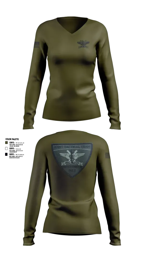 Womens Long Sleeve Vneck Shirt, Hancock County Joint Tactical Team, Police, Teamtime, Team time, sublimation, custom sports apparel, team uniforms, spirit wear, spiritwear, sports uniforms, custom shirts, team store, custom team store, fundraiser sports, apparel fundraiser