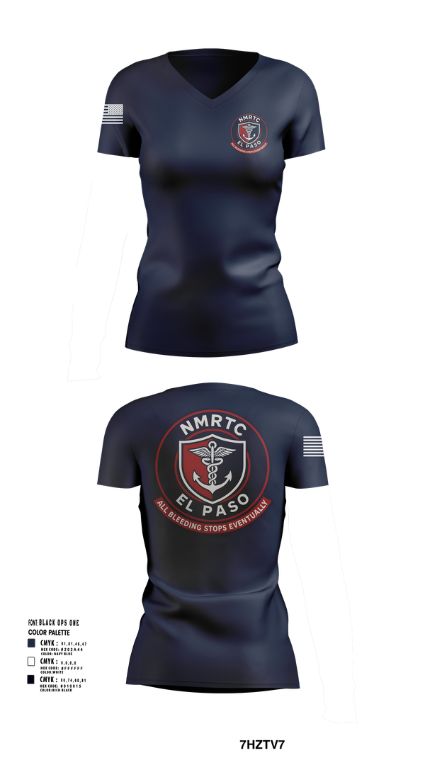 Womens Short Sleeve Vneck Shirt, NMRTC El Paso, , Teamtime, Team time, sublimation, custom sports apparel, team uniforms, spirit wear, spiritwear, sports uniforms, custom shirts, team store, custom team store, fundraiser sports, apparel fundraiser