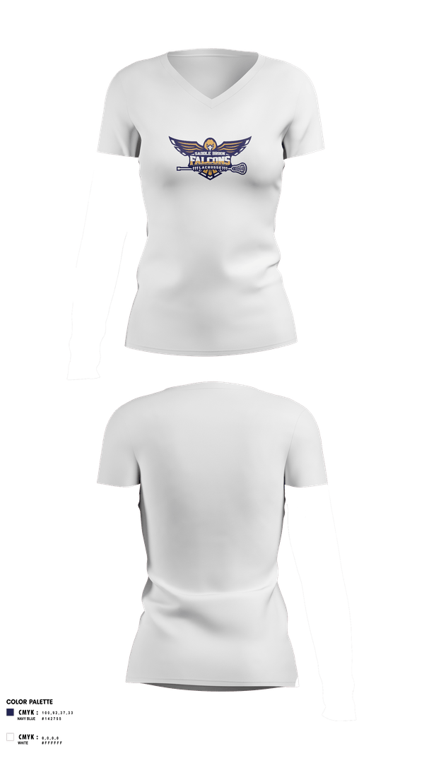 Womens Short Sleeve Vneck Shirt, Saddle Brook Falcons Lacrosse, Men's Lacrosse, Teamtime, Team time, sublimation, custom sports apparel, team uniforms, spirit wear, spiritwear, sports uniforms, custom shirts, team store, custom team store, fundraiser sports, apparel fundraiser