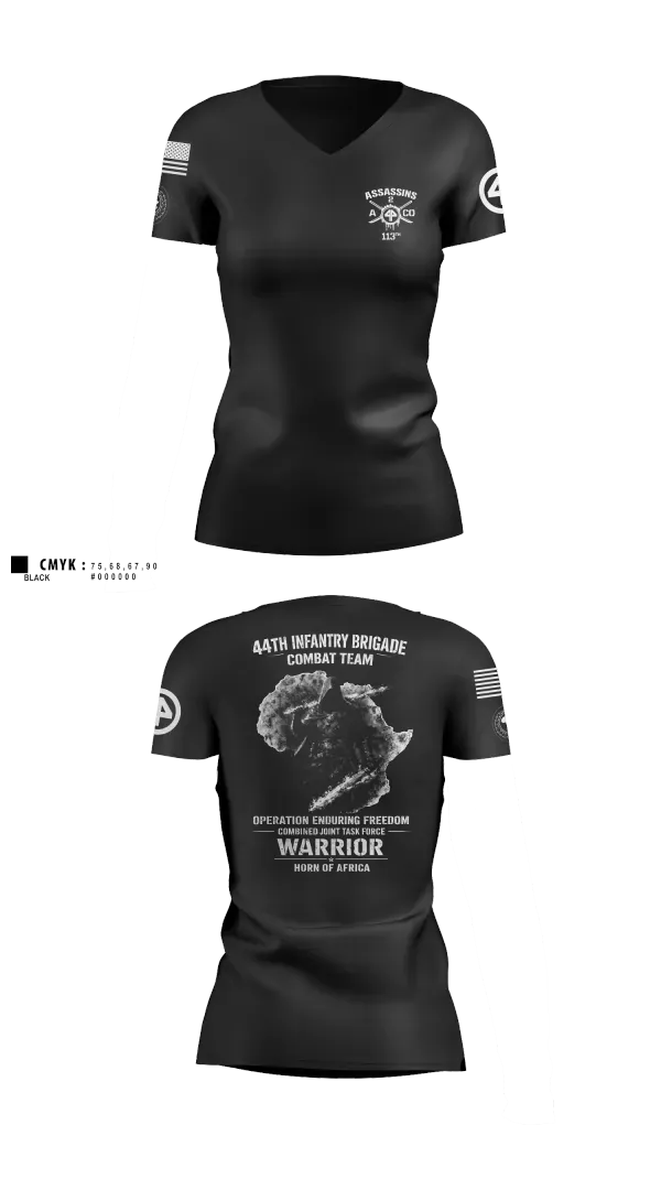 Womens Short Sleeve Vneck Shirt, 44th IBCT, Army, Teamtime, Team time, sublimation, custom sports apparel, team uniforms, spirit wear, spiritwear, sports uniforms, custom shirts, team store, custom team store, fundraiser sports, apparel fundraiser