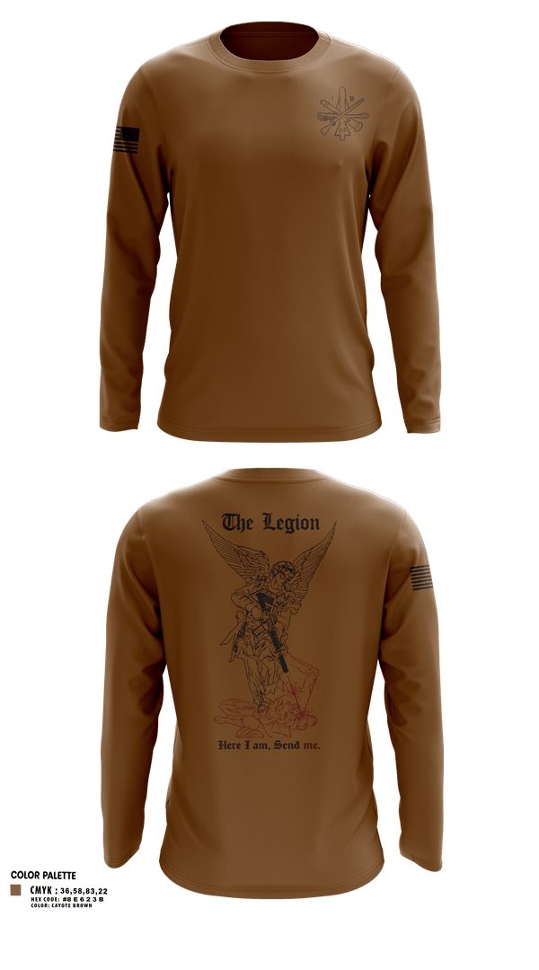 Long Sleeve Performance Shirt, The Legion / B CO / 2-5 CAV, Army, Teamtime, Team time, sublimation, custom sports apparel, team uniforms, spirit wear, spiritwear, sports uniforms, custom shirts, team store, custom team store, fundraiser sports, apparel fundraiser