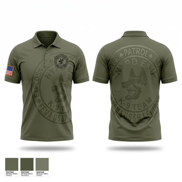 Short Sleeve Performance Polo, ESU K9, Police, Teamtime, Team time, sublimation, custom sports apparel, team uniforms, spirit wear, spiritwear, sports uniforms, custom shirts, team store, custom team store, fundraiser sports, apparel fundraiser