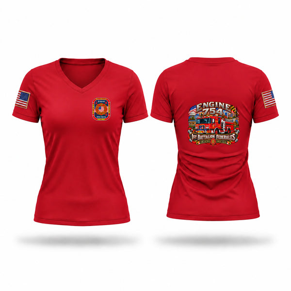 Womens Short Sleeve Vneck Shirt, Fort Detrick Forest Glen Federal Firefighters, Fire Department, Teamtime, Team time, sublimation, custom sports apparel, team uniforms, spirit wear, spiritwear, sports uniforms, custom shirts, team store, custom team store, fundraiser sports, apparel fundraiser