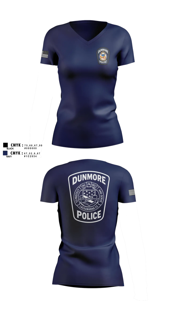 Womens Short Sleeve Vneck Shirt, Dunmore Police Department, Police, Teamtime, Team time, sublimation, custom sports apparel, team uniforms, spirit wear, spiritwear, sports uniforms, custom shirts, team store, custom team store, fundraiser sports, apparel fundraiser