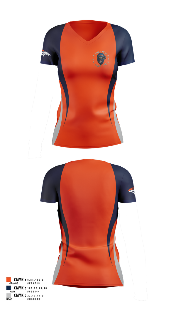 Womens Short Sleeve Vneck Shirt, Broncos, , Teamtime, Team time, sublimation, custom sports apparel, team uniforms, spirit wear, spiritwear, sports uniforms, custom shirts, team store, custom team store, fundraiser sports, apparel fundraiser