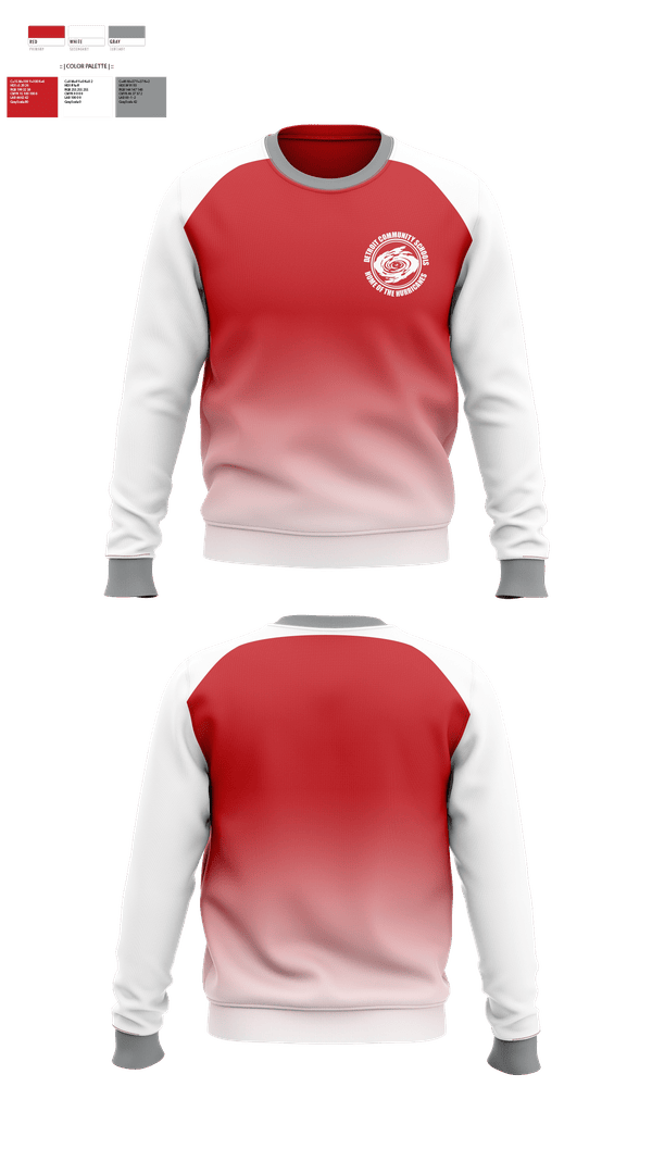 Crew Neck Sweatshirt, Detroit Community High School Volleyball, Men's Volleyball, Teamtime, Team time, sublimation, custom sports apparel, team uniforms, spirit wear, spiritwear, sports uniforms, custom shirts, team store, custom team store, fundraiser sports, apparel fundraiser
