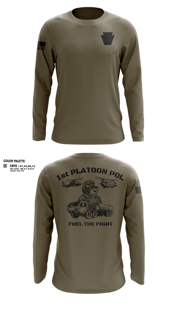 Long Sleeve Performance Shirt, Echo Company 2-104th GSAB, National Guard, Teamtime, Team time, sublimation, custom sports apparel, team uniforms, spirit wear, spiritwear, sports uniforms, custom shirts, team store, custom team store, fundraiser sports, apparel fundraiser