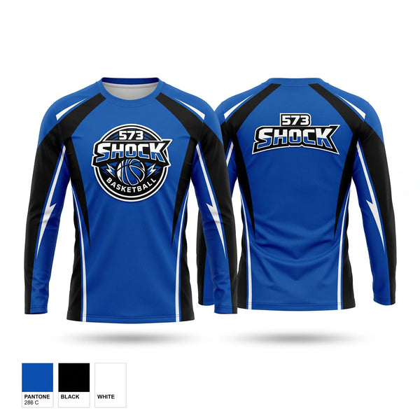 Long Sleeve Performance Shirt, 573 Shock, Men's Basketball, Teamtime, Team time, sublimation, custom sports apparel, team uniforms, spirit wear, spiritwear, sports uniforms, custom shirts, team store, custom team store, fundraiser sports, apparel fundraiser
