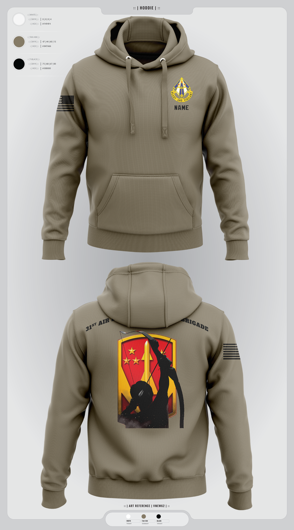 Hoodie, 31st Air Defense Artillery Brigade, Army, Teamtime, Team time, sublimation, custom sports apparel, team uniforms, spirit wear, spiritwear, sports uniforms, custom shirts, team store, custom team store, fundraiser sports, apparel fundraiser