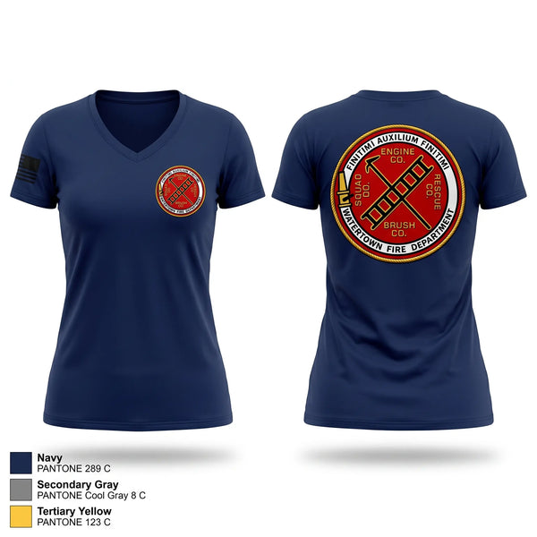 Womens Short Sleeve Vneck Shirt, Watertown, Fire Department, Teamtime, Team time, sublimation, custom sports apparel, team uniforms, spirit wear, spiritwear, sports uniforms, custom shirts, team store, custom team store, fundraiser sports, apparel fundraiser