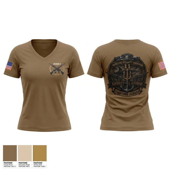 Womens Short Sleeve Vneck Shirt, MSRON 11 Security Division, Navy, Teamtime, Team time, sublimation, custom sports apparel, team uniforms, spirit wear, spiritwear, sports uniforms, custom shirts, team store, custom team store, fundraiser sports, apparel fundraiser